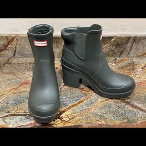 Hunter Green Block Heel Size 8